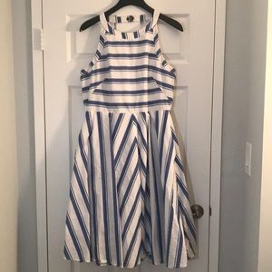 Womens Eliza J Sleeveless Striped Dress Size 16